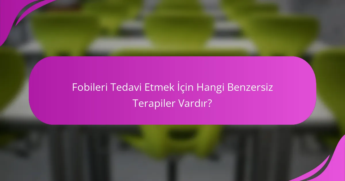 Fobileri Tedavi Etmek İçin Hangi Benzersiz Terapiler Vardır?