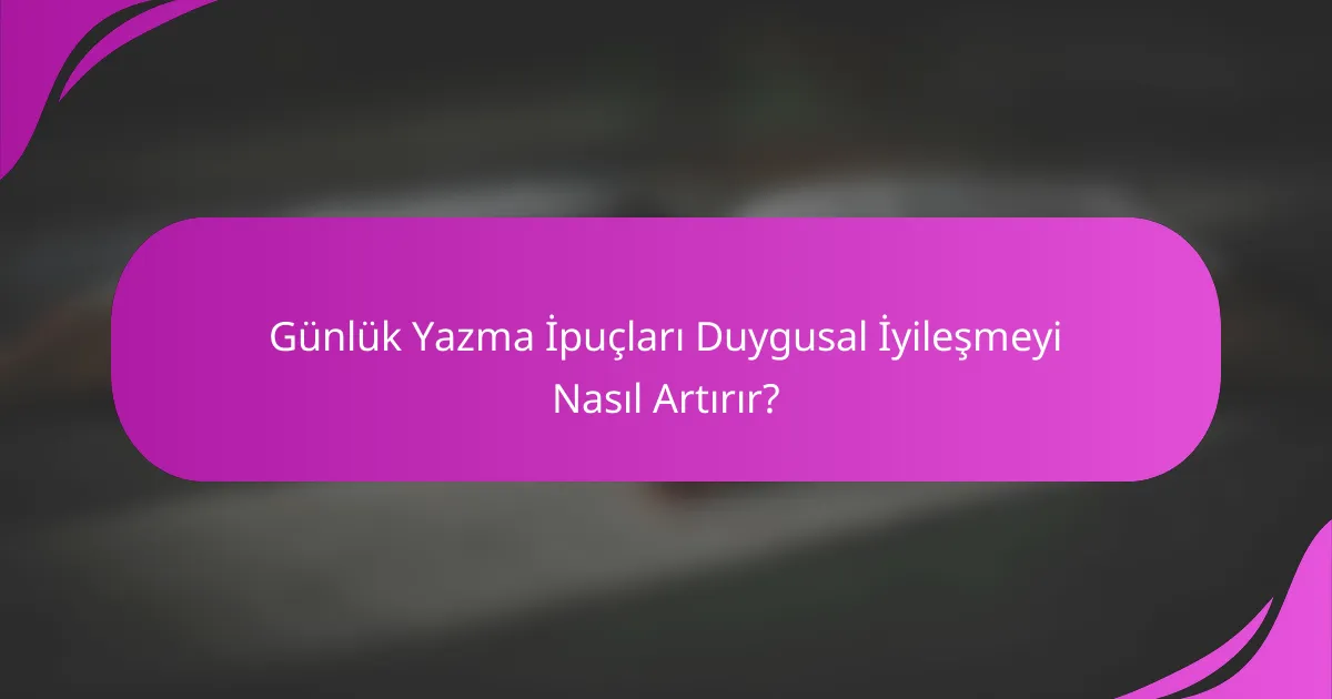 Günlük Yazma İpuçları Duygusal İyileşmeyi Nasıl Artırır?