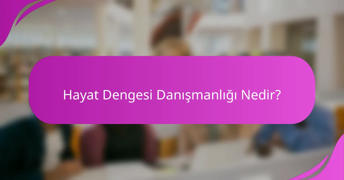 Hayat Dengesi Danışmanlığı Nedir?