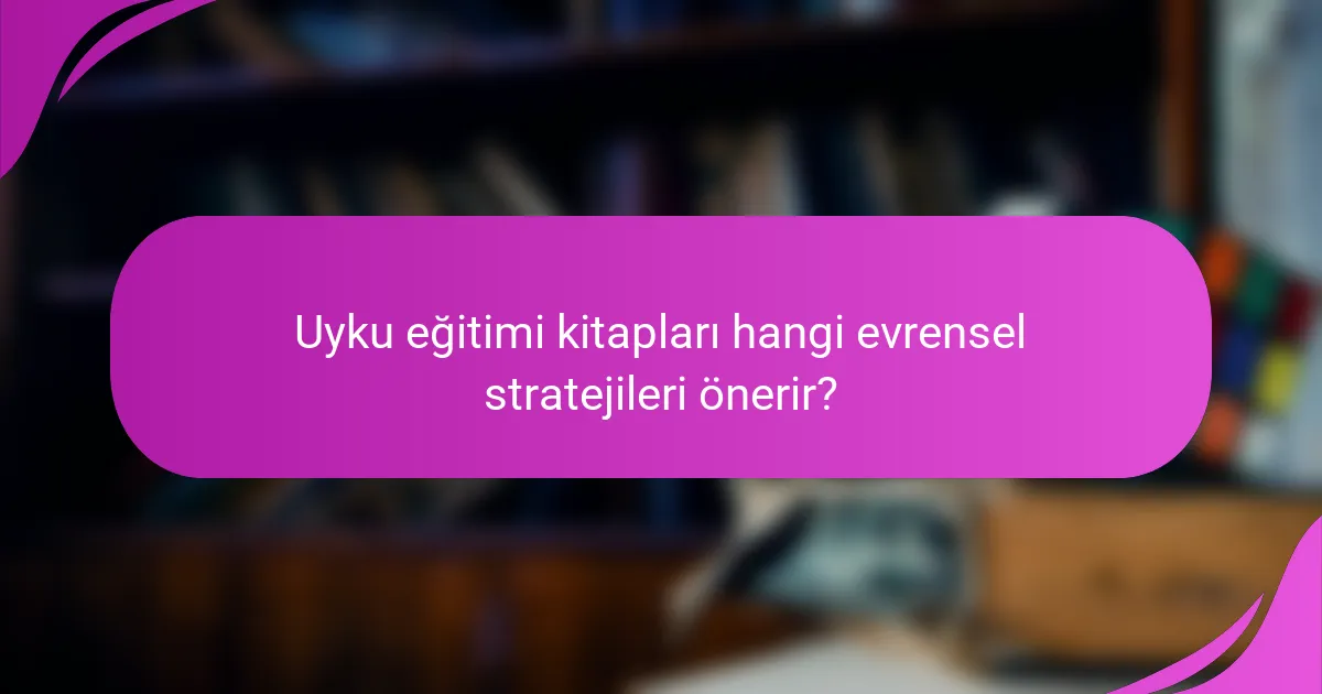 Uyku eğitimi kitapları hangi evrensel stratejileri önerir?